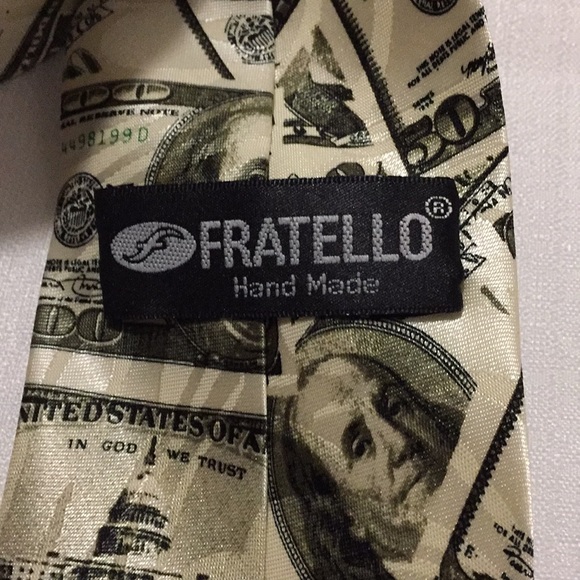 Money Theme $ 100 50 Bills Necktie Tie - Picture 5 of 7